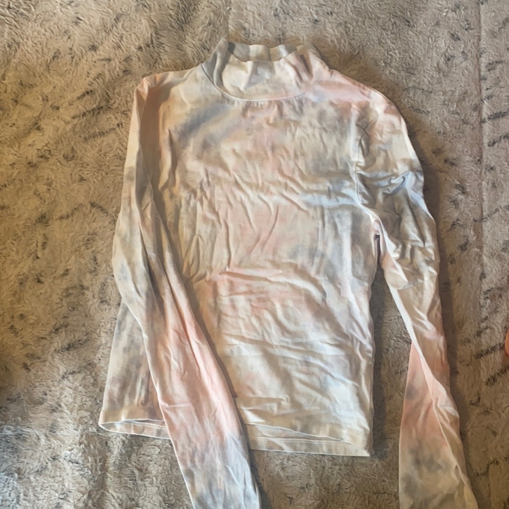 Cotton candy colored cropped turtleneck